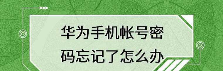 华为帐号忘记密码怎么办（解决忘记华为帐号密码的方法及步骤）